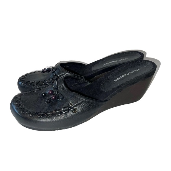 Hush Puppies Slip On Comfort 2.75” Wedge Mules Clogs Sz 8.5 - Picture 1 of 9